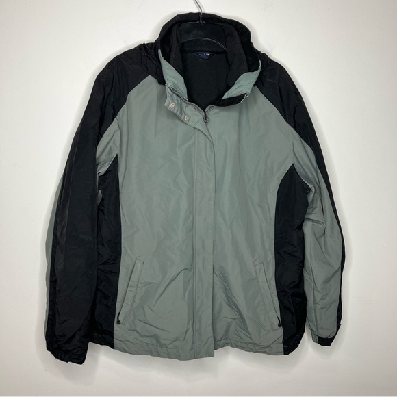 Lands End 3-in-1 coat gray & black size 1X - Picture 1 of 8